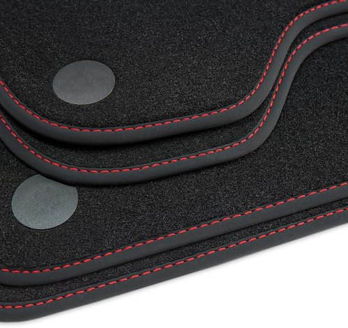 tuning-art B73 Fußmatten Exclusive passend für Mercedes-Benz GLC X253/ C253 09/2015-2022, Naht:Rot