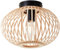 Lightbox Nature Deckenlampe - 23 cm, Ø 30 cm - runde Deckenleuchte mit Bambus/Gitter Schirm - E27, max. 60 W - aus Metall/Bambus - in Hellbraun/Schwarz
