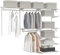 COSTWAY Closet Organiser System, Wall-Mounted Adjustable Metal Rail Garment Rack, Space Saving Clothes Storage Unit for Wardrobe and Bedroom (White, 3 Hanging Rods + 8 Storage Shelves)
