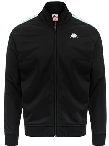 Kappa - Felpa con Zip, Uomo, Nero, Poliestere, SPORT STREET, 222 BANDA ANNISTONI SLIM, Taglia: 10 anni