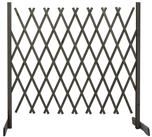 Chaduof Clôture en Treillis de Jardin Gris 180x100 cm Bois de Sapin,Barriere Jardin Exterieur,Barriere Jardin,Portillon Grillage