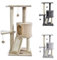 PATAM Arbre à Chat griffoir en sisal Naturel avec Panier pour Chat et Rampe à Rayures, Base renforcée et Montage Facile – Hauteur 83,5 cm Toys Beige