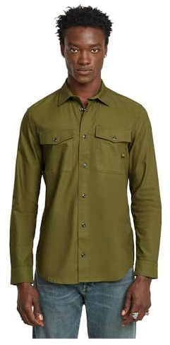 G-Star Men's Marine Slim Shirt, Multicolour (shadow olive/ensis green oxford D24963-7665-H046), XL
