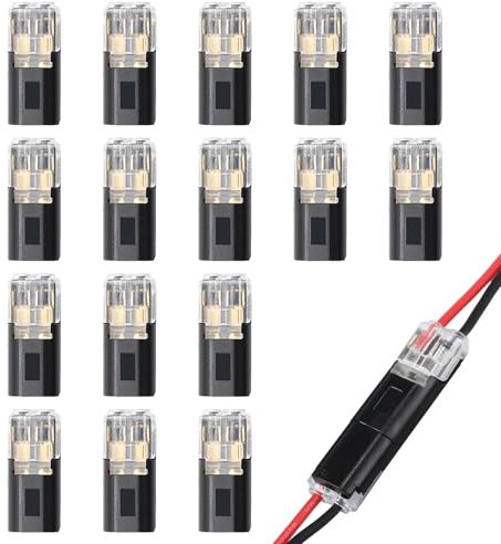 16 Stück Auto Stecker 2 Polig Steckverbindung Kabelverbinder Wasserdicht Steckverbinder 2 polig Schneller Kabel steckverbinder Steckverbinder 12v Steckbarer Kabelanschluss für 18-22 AWG Kabel Crimp