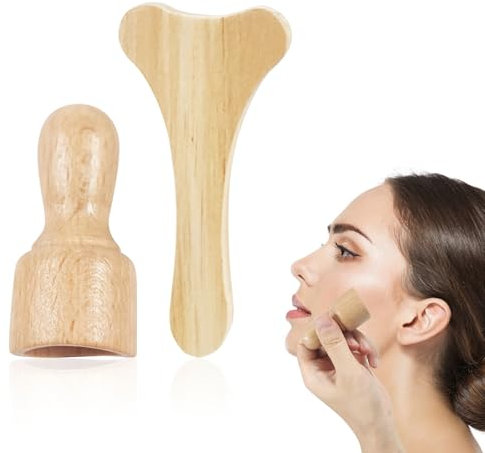 ZOCONE Juego de Herramienta de Masaje Sha de Madera Ventosa Facial Madera Cara Pequeña Taza de Masaje Facial de Madera Mini Masajeador de Madera para Facial Espalda Corporal Vaso de Masaje Universal