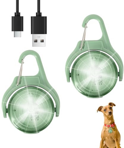 2PCS LED Blinklicht Schulranzen, Sicherheitslicht USB Aufladbar, 4 Modis Reflektoren Licht für Schulranzen, LED Blinklicht, wasserdichte Sicherheitslicht Anhänger für Wandern Laufen Joggen Haustier