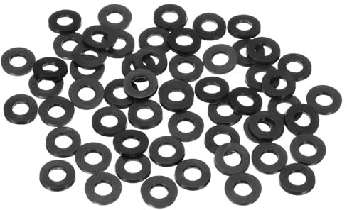 M METERXITY 60 Pcs Kit de Rondelles en Caoutchouc Assorties Noir M8, 8mm ID 16mm OD 2.2mm d'Épaisseur, Rondelle Plate en Caoutchouc pour Tuyaux de Douche, Vis/Robinets Ménagers
