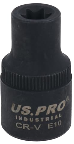 E10 Female Impacted Impact Torx Star E Socket 1/2in Drive Shallow