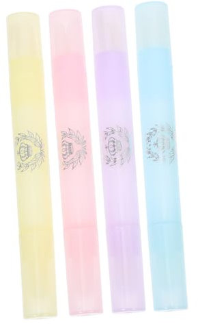 CRILSTYLEO Professional Nail Polish Correction Pen Set 4pcs Nail Remover Pens in Purple Pink Yellow Blue Easy to Use Manicure Tools for Home and Salon