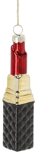 Baumschmuck aus Glas mundgeblasen und handbemalt - Baumhänger - Weihnachtshänger - Christbaumschmuck - Weihnachtsbaumschmuck (Lippenstift)