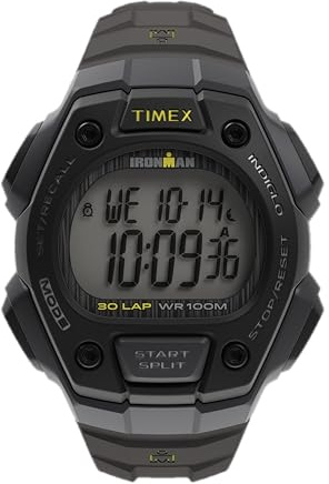 Timex Men's Ironman Classic 42 mm Watch - Gray Resin Band Digital Dial Gray Case TW5M47400