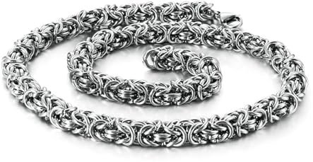 Calefee Edelstahlkette Herren, Königskette 60cm Herren 8mm Breit Hip Hop Ketten für Anhänger Modeschmuck