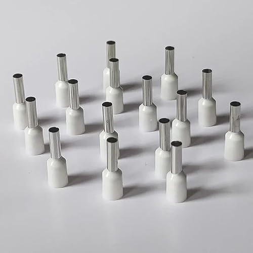 EKFBQBGW 100PCS Cable Lug 2.5mm² Insulated Ferrules Cable Lug Brass Crimp Terminal E2508#14 End Block Cord Wire Connector (Gold)