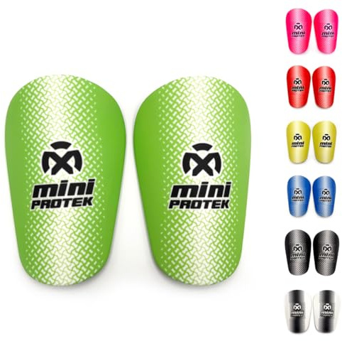 Oxum Sport – Kompakte und robuste Mini Schienbeinschoner für Fußball, atmungsaktiv, für Kinder und Erwachsene, erhältlich in 7 Farben, Größen S (8,3x5,5 cm) und M (10x6 cm)