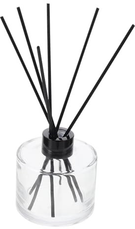 Ciieeo Glas Aromatherapie Flasche Aromaduft Behälter Mit Schwarzdeckel Und Schwarzen Rattanstäbchen Geeignet Für Raumduft Ätherische Öle Und Duftspenden Im Büro Bad Und Zuhause