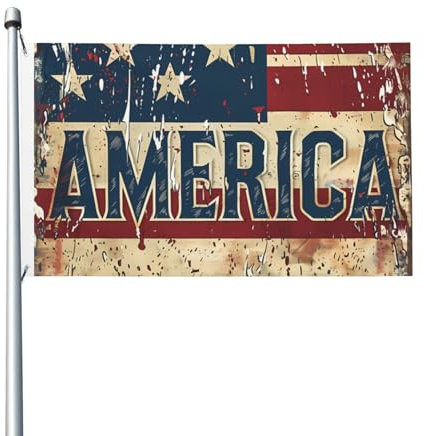Bandera De Jardín Bandera Americana Vintage Resistente Al Viento Banners Reforzada Banderines Pancarta Para Hogar Interior Procesión 90X150cm
