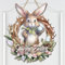 Türschild Frohe Ostern Haustür Deko Holz Willkommen Dekoschild für Ostern, Frühlingsdeko Hase Osterdeko mit Osterhase, Holzschild Hase zum Aufhängen für Haustür, Osterparty, Dekoration, Fensterdeko