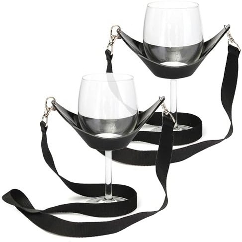 Niuhong 2 Pcs Weinglas Hals Halter Weinglashalter Tragbare Geschenke Becher Umhängebänder Weinliebhaber Weinglasregal Accessoire Mit Hängen Halstrageband Für Party Geburtstag Hochzeit Ausstellung (B)