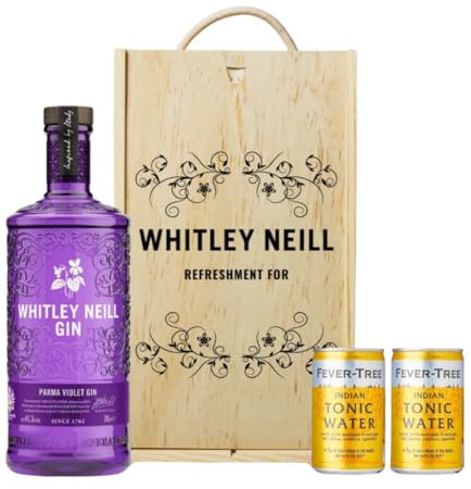 Personalised Whitley Neill Parma Violet Gin Gift Set with Fever-Tree Tonics - 70cl (43% ABV) - Gifts for Women, Birthday, for Her, Pamper Gifts for Women