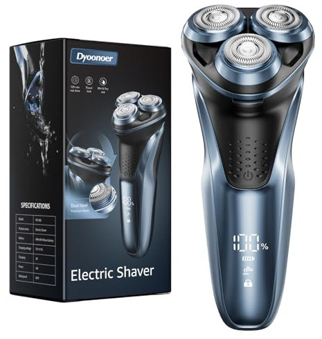 Dyoonoer Trocken Rasierer Herren Elektrisch: Elektrorasierer Herren, IPX7 Wasserdichter Nass und Trocken Wiederaufladbarer Rasierer mit Ausklappbarem Trimmer Kabelloses Laden & Premium-Sound