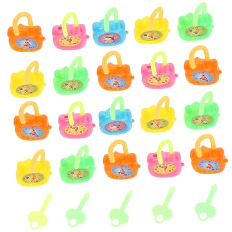 YARNOW Lot de 20 Cadenas pour Jouets De Bébé Petits Cadenas avec Clé pour À Voyage Jouets d'enfants en Plastique