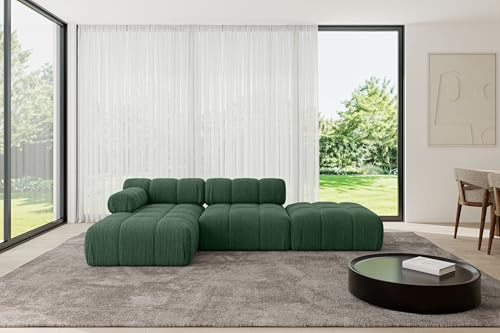 ALTDECOR Modulares Sofa Ecksofa in L-Form Corner modular Sofa Eckcouch Couch Wohnlandschaft Cauchsofa Polstersofa Lizur-L1-285x160x70 cm Grün