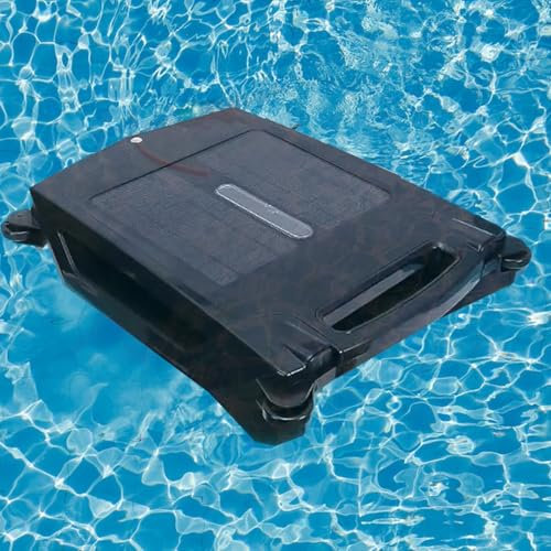 BEESOM Limpiafondos Automático con Dos Motores,Limpiador Robótico Inalámbrico con Energía Solar,Piscina Automática Skimmer,área Limpieza hasta 860 Pies Cuadrados,450 Micrones