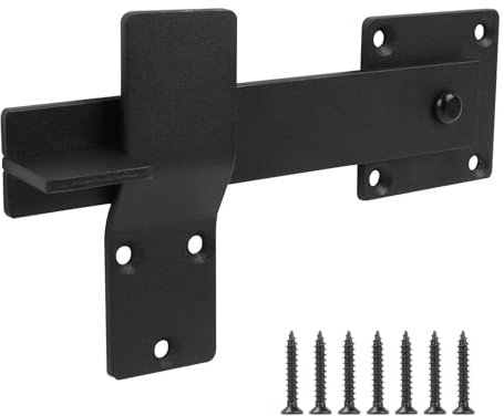 Les-Theresa 6 Flip Gate Latch Lock, Barn Door Lock with Padlock Holes Door Latch for Wooden Fence, Flip Fence Gate Latch Heavy Duty Metal Gate Latches for Sliding and Swing Open Door