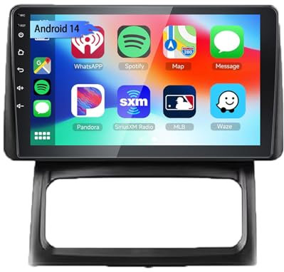 9 inch Double DIN Android 15 Car Stereo for Renault Clio 2 BB CB 2001-2012 with GPS Navigation WIFI AHD Backup Camera Steering Wheel Controls/SWC Bluetooth Carplay FM Radio Touch Screen MP5 AM(P5 8+