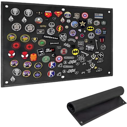 Kletttafel Patches Klett,110×70CM Taktische Patch Display Tafel, Klettwand Mit Ösen, Patch Wand Faltbar, Patches Panel für Abzeichen, Aufnäher, Militär Patch Aufhängung