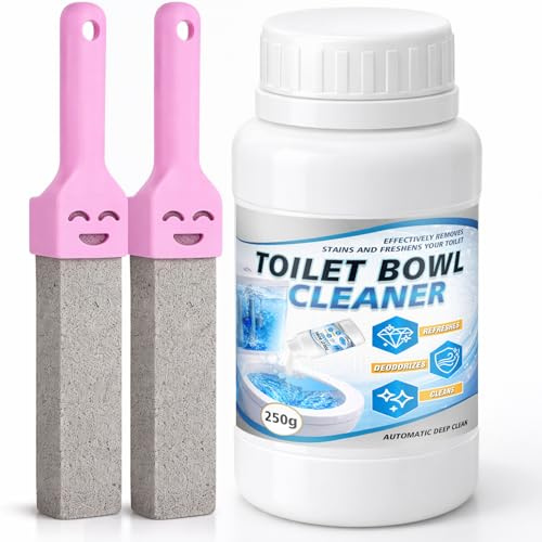 Toilet Pumice Stone Cleaner, Toilet Bowl Stain Remover Tool for Limescale, Hard Water Stain Remover, Toilet Ring Remover, Bathroom Descaler Cleaning Stone for Calcium (White)