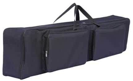 MIDI Keyboard Case Thicker Nylon 54 61 76 88 Key Keyboard Bag Instrument Waterproof Electronic Piano Cover Case(88 Key Black Small)