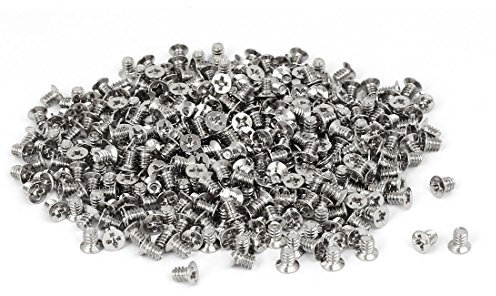 sourcing map Tornillo de cabeza plana Piezas de ordenador caso 3,5 pulgadas HDD Phillips de disco duro # 6-32 400 piezas