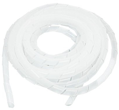 Spiral Cable wrap, 20FT Wire wrap,1/2 inch Spiral Cable Wraps for Cords Covers Bundle Sleeve Hose for Computer, Power,PC, Audio & Video Electrical Wire Organizer RoHS White