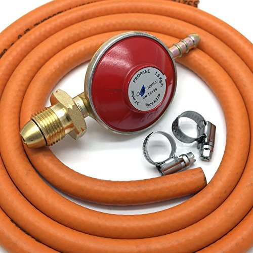 Propane Gas Regulator 37Mbar With 1M Hose & 2 Clips Fits Calor Gas/Flogas