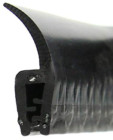 SMI-Dichtungsprofil DF4 für 1-3mm EPDM Vollgummi mit Stahleinlage selbstklemmend ohne Kleber - Kantenschutz mit Fahne oben Dichtung, Kantenschutzdichtprofil für Auto, Kofferraum (1 m)