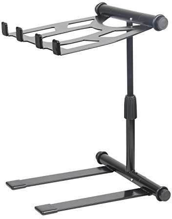 Fame Extrem Stabiler Laptop-Ständer, höhenverstellbar 180-360mm, klappbar, schwarz, ideal für unterwegs, kompakt und leicht, Perfekter Halt für Laptops bis 17 Zoll