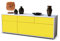 Stil.Zeit TV Schrank Lowboard Anjelika, Korpus Weiss matt, Front Farb-Design Sonnengelb (135x49x35cm), Push to Open Technik & Leichtlaufschienen