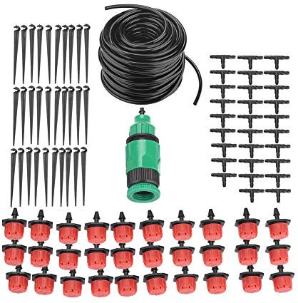 Kit d'irrigation goutte à goutte système d'arrosage équipement d'irrigation automatique pour serre de jardin pelouse Patio(25m)