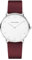 PAUL HEWITT Armbanduhr Damen Sailor Line White Sand - Edelstahl Damen Uhr (Silber), Damenuhr mit Stoffarmband in Dark Berry, weißes Ziffernblatt