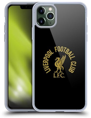 Head Case Designs Officially Licensed Liverpool Football Club Gold LFC On Black Liver Bird Gel Case [Military Grade Protection] Compatible with Apple iPhone 11 Pro Max and Compatible with MagSafe