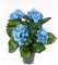 Hortensienbusch Deluxe 42cm blau im Topf LM Kunstpflanzen Kunstblumen künstliche Pflanzen Blumen Hortensie