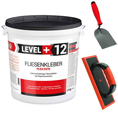 Kit de colle 20 kg de colle pour carrelage + planche à joint époxy + truelle à pierre - Blanc - Pour intérieur et extérieur