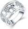 JO WISDOM Damen Ring Breit Silber 925,Ringe Elefanten Lucky Amulett Tierring mit 3A Zirkonia April Birthstone Swarovski Verlobungsring,Schmuck für Frauen