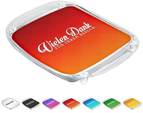 WIRKSAMWERBEN Zahlteller, Wechselgeldteller, Geldteller für Dienstleister, Danke für den Besuch, Acryl-Glas, Rot, fix & fertig