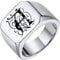 PROSTEEL Herren Ring Edelstahl Größe 62 massiv Siegelring 6,4mm breit hochglanzpoliert Hip Hop personalisiert Buchstabe Bandring Biker Ring für Männer Jungen Accessoire für Party