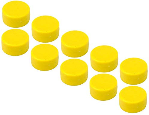 Neodym Magnet Scheiben Gummiert - Pinnwand Magnetscheiben - Wasserfest 12x6mm 3,5KG Stark - Gummi Magnete für den Außenbereich Wasserdicht - Scheibenmagnet Whiteboard Magnettafel [10 Stück] (Gelb)