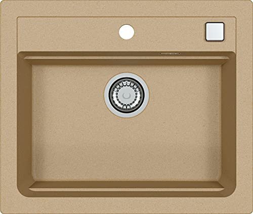 Alveus 1131994 ATROX 30 Fregadero de cocina empotrado o bajo encimera de granito, Beige