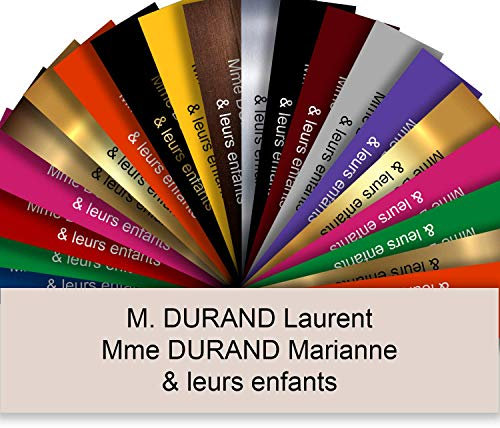 Plaque de Boîte Aux Lettres Personnalisée Adhésive PVC – 10 x 2,5 cm – Gravure Laser – 20 Couleurs Disponibles (Beige)