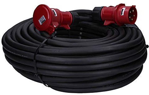 Voxura CEE-Kabel Verlängerungskabel Starkstromkabel 5-polig 400V H07RN-F 5G 6 32/5 32A IP44 Starkstrom 50m